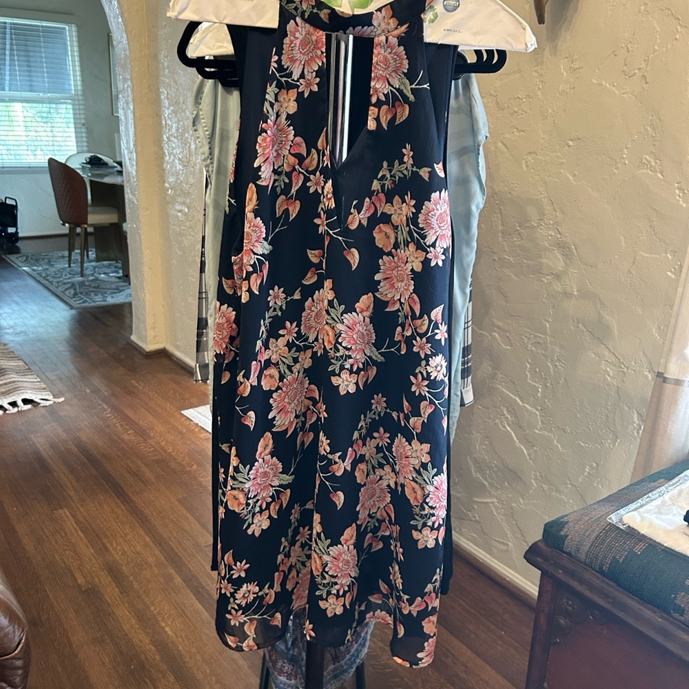 Floral Black Skirt